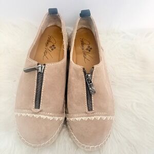 Patricia Nash Womens Suede Espadrille Zip Flats Tan Size 6